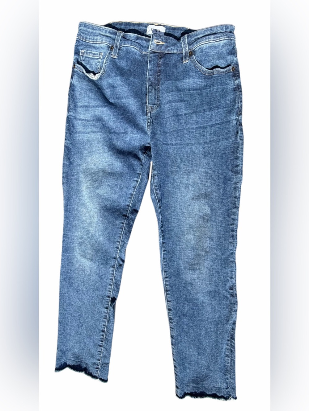 Pistola Revolve Jeans Sz 14W Frey Hem Medium Wash High Rise